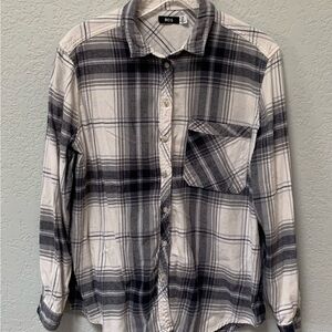 BDG White and Blue Flannel Shirt